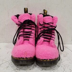 Dr. Marten pink 1460 Pascal Lux Bordeaux shirling boots size W10 / EU42